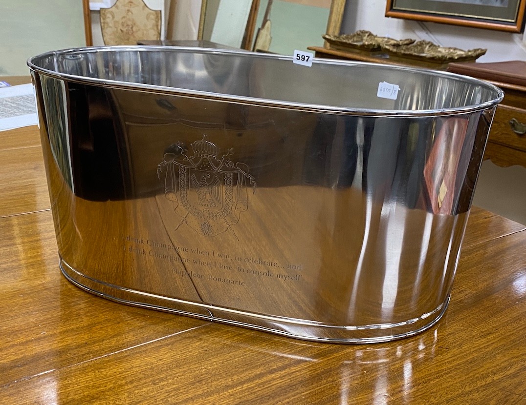 A large oval wine Bollinger style cooler, 63 cm wide